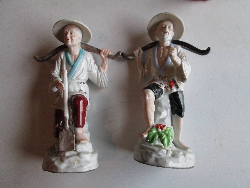 Pair of Oriental figures, 1 foot ta...