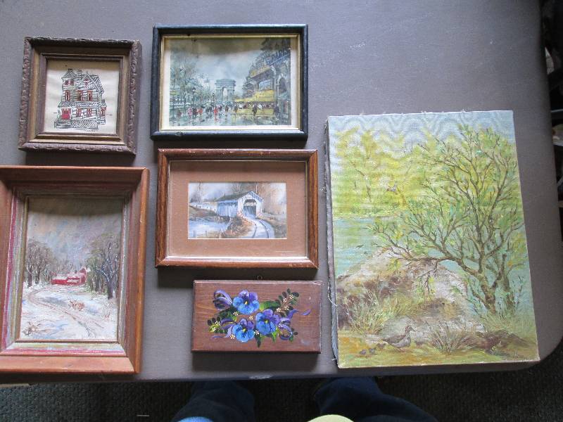 Lot of framed art, a couple are ori...