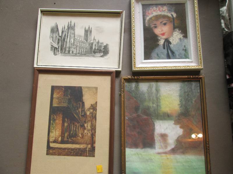 4 Framed art pieces...