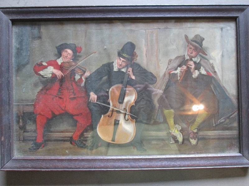 Framed musicians, 13 x 19...