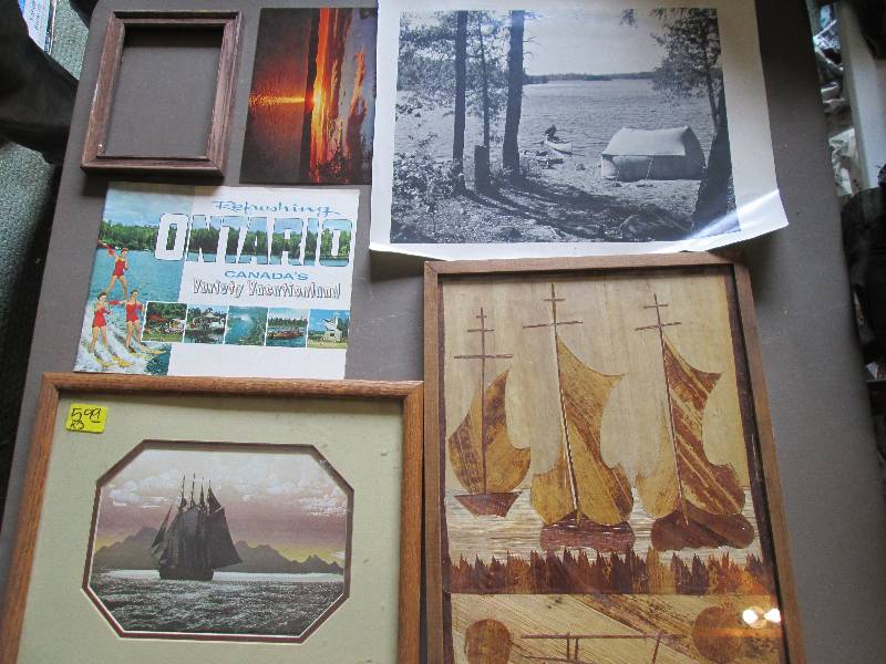 Sailboats made from cut wood and fr...