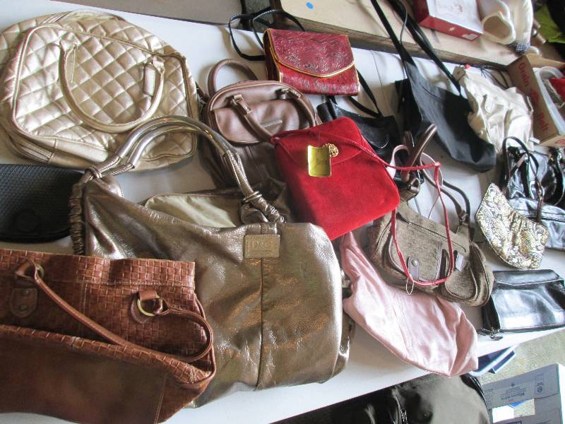 Lot of purses, the Dolce and Gabann...