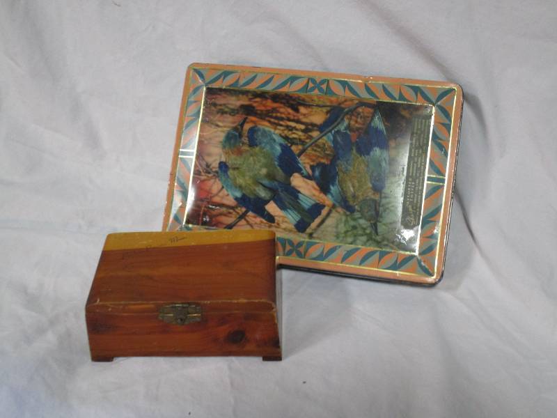 Tin and wood Box