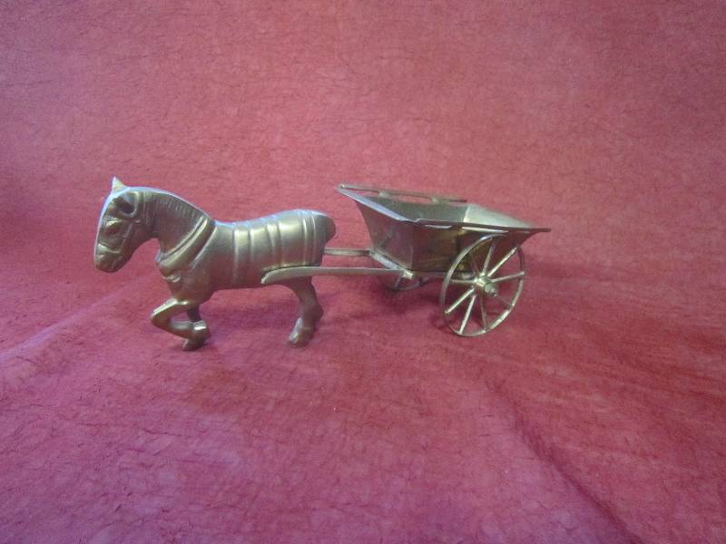 Brass Horse and wagon