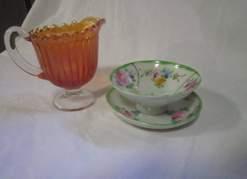 carnival glass pitcher