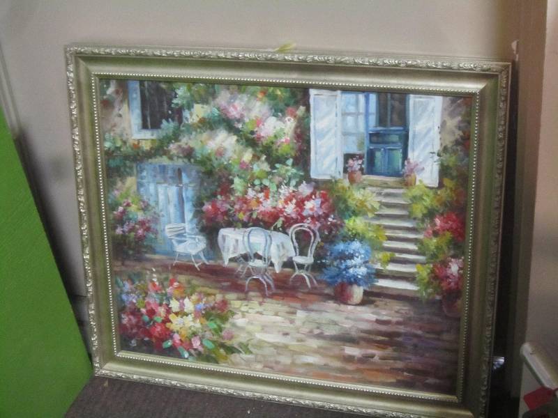 Art oil painting- Garden Patio Picture