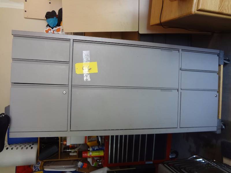 lot 66 image: Grey Metal Credenza