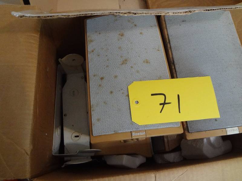 lot 71 image: Four Metal Outdoor Boston Speakers