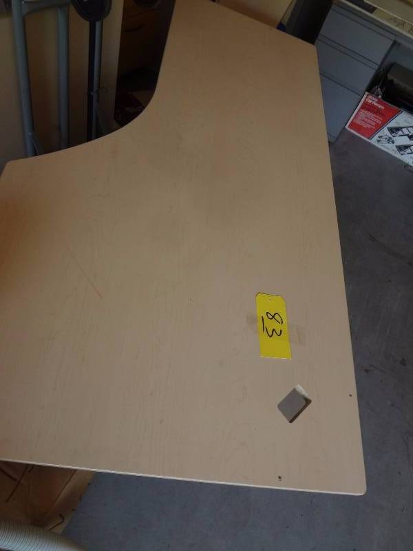 lot 83 image: Blond Corner Desk