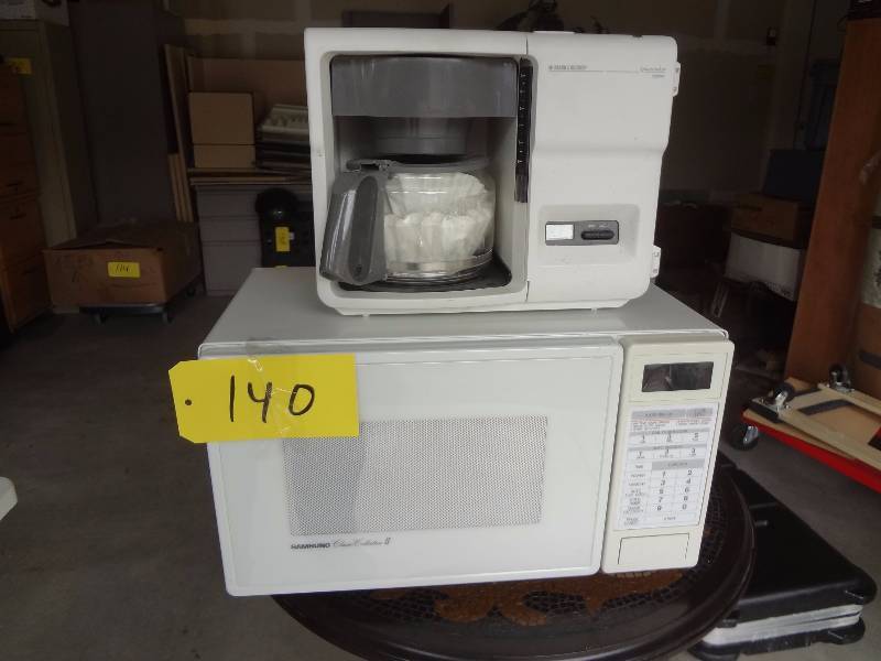 lot 140 image: Microwave, Coffee Pot
