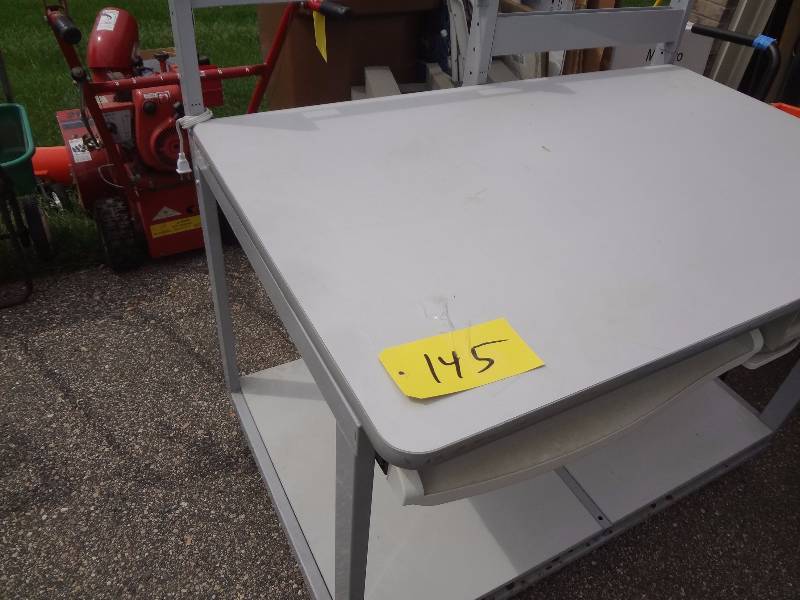 lot 145 image: Rolling Metal Desk