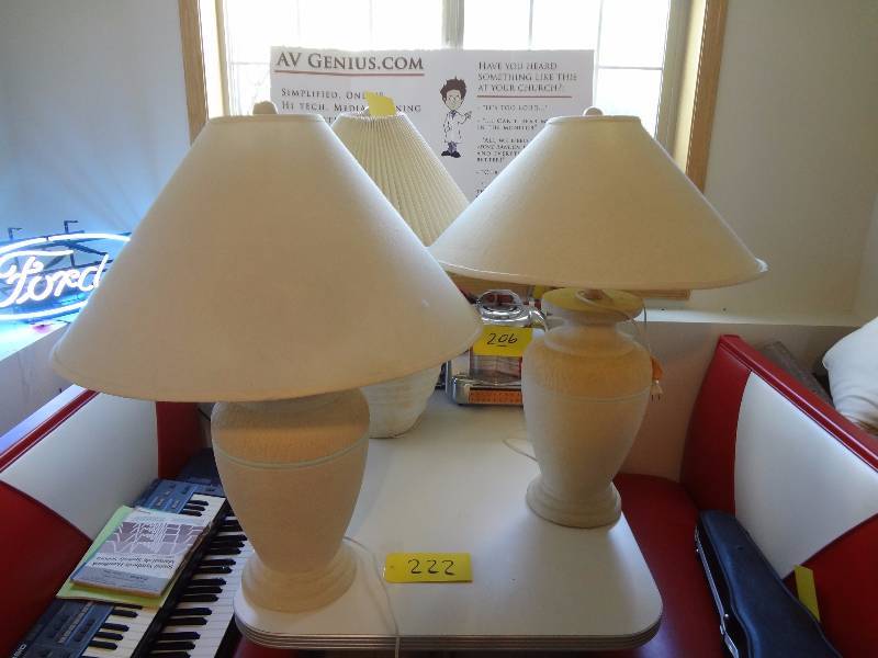 lot 222 image: Pair of Large Low Lamps