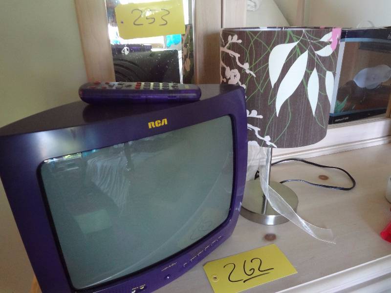 lot 262 image: Purple TV, Lamp