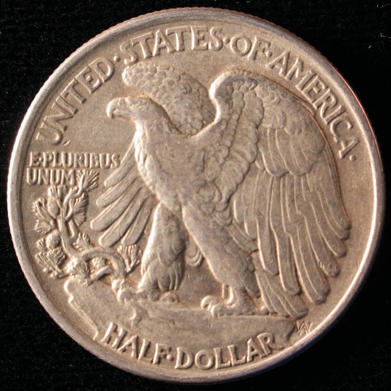 1943 US WALKING LIBERTY SILVER HALF DOLLAR AU