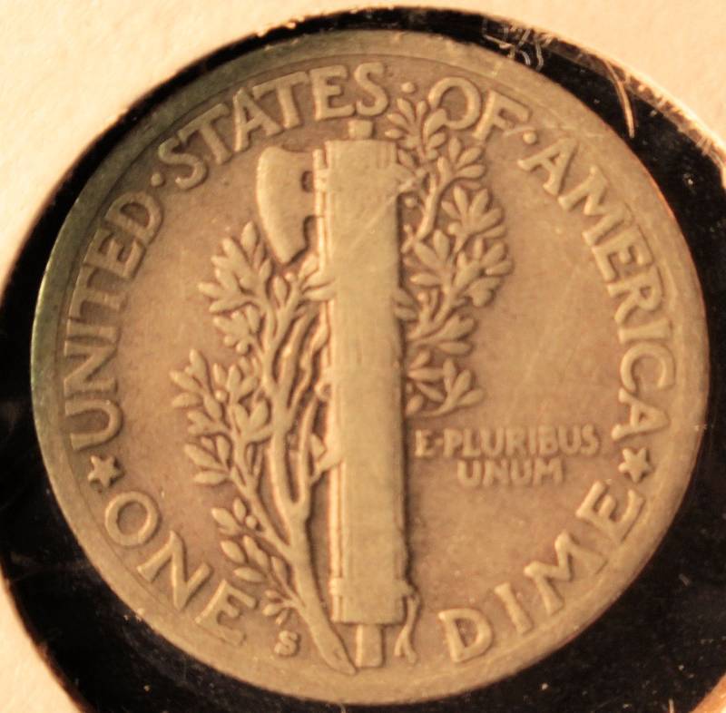 1939 S MERCURY SILVER DIME VG
