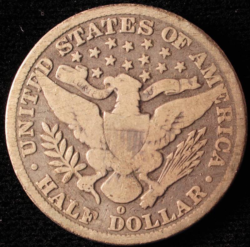 1895 O BARBER SILVER HALF VG