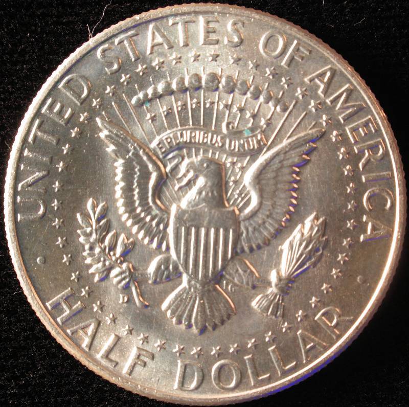 1964 D KENNEDY SILVER HALF DOLLAR AU