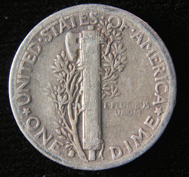 1937 S MERCURY SILVER DIME FINE