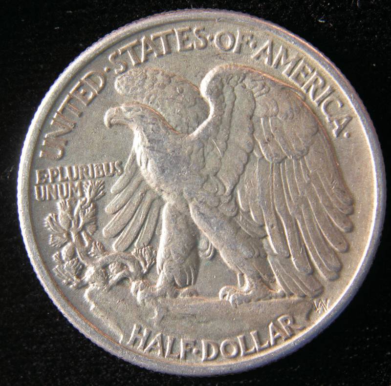 1943 WALKING LIBERTY SILVER HALF DOLLAR XF