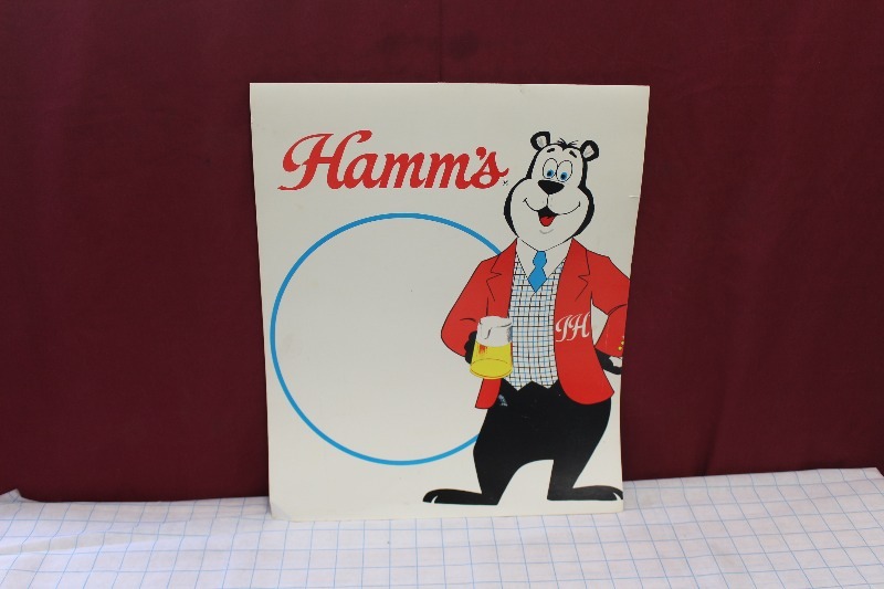 Vintage Hamms Beer Cardstock Liquor Store Sign