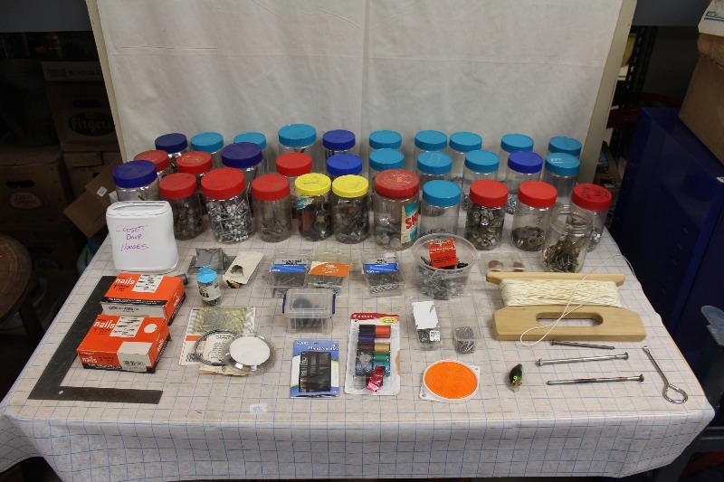 Large Assortment of Nails, Hardwars, Fasteners, etc..