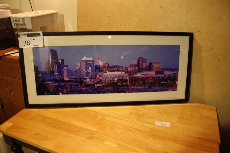 lot 38 image: Framed St. Paul Skyline Image 18 x 41.