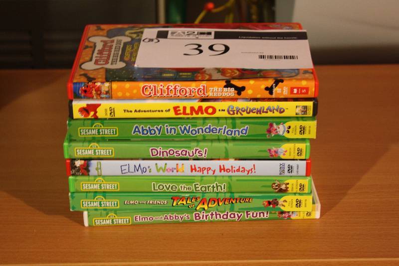 lot 39 image: Lot of (8) Sesame Street Childrens DVDs.