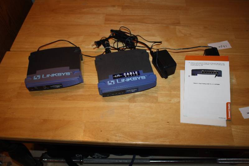 lot 55 image: Lot of (2) Linksys Broadband Etherfast 4-Port CableDSL Router w4 Port Switch.