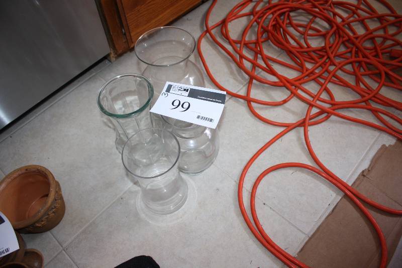 lot 99 image: Lot of (4) Glass Vases.