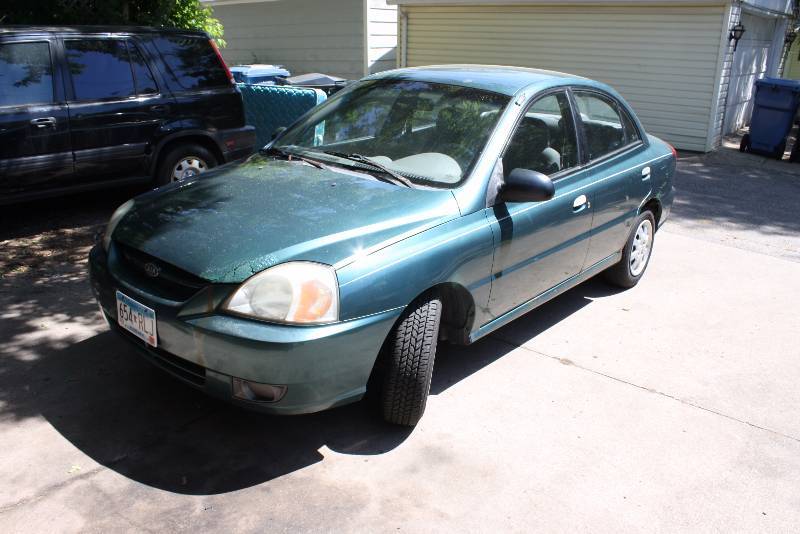 2003 Kia Rio, Four Door Sedan with 5 Speed Manual Transmission, NO RESERVE