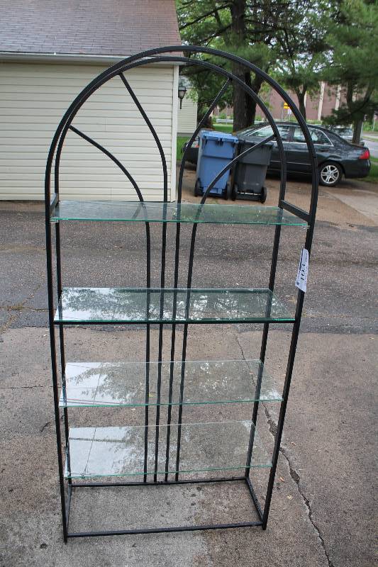 Black Metal Framed Glass Shelf