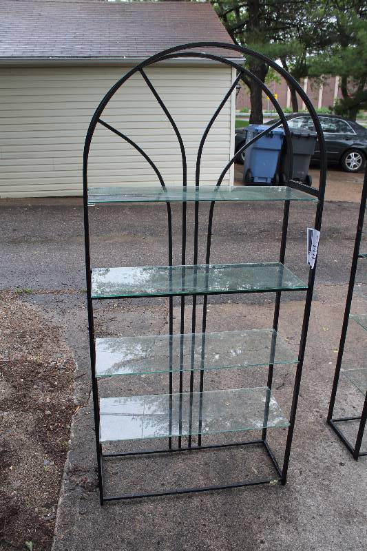 Black Metal Framed Glass Shelf