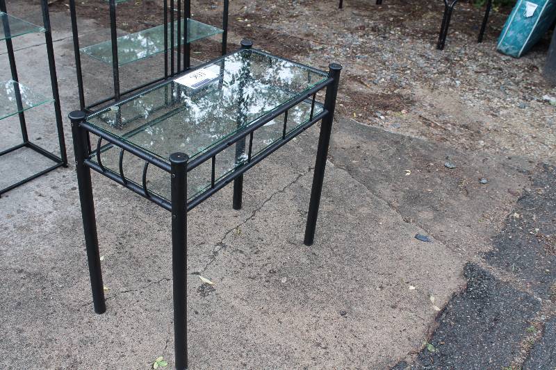 Black Metal Framed Glass Coffee Table
