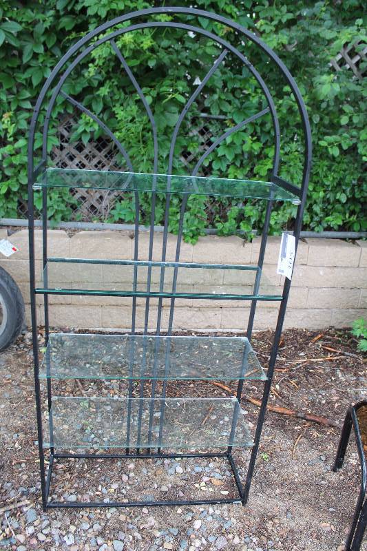 Black Metal Framed Glass Shelf