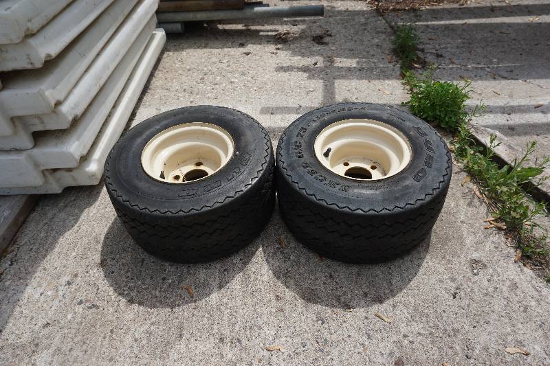 lot 51 image: Set of 4 Carlisle Links Golf CartTrailer Tires and Rims