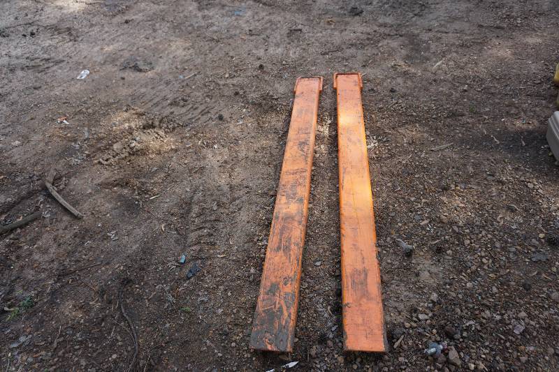 lot 56 image: Fork Lift Bobcat Skid Loader Skid Steer Fork Attachment 6 Extensions