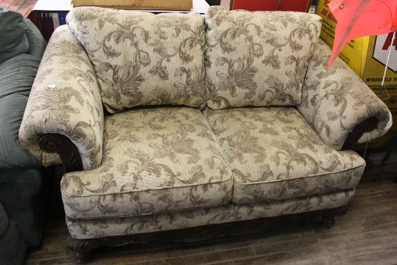 Tan Floral Sofa