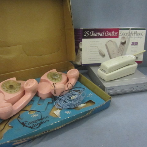 lot 95 image: Vintage Phones, DVD Player