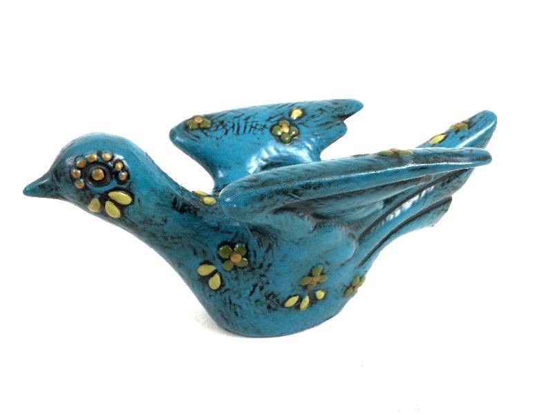 Blue Bird Candle Holder Marked F.F. - Appx 10 Long