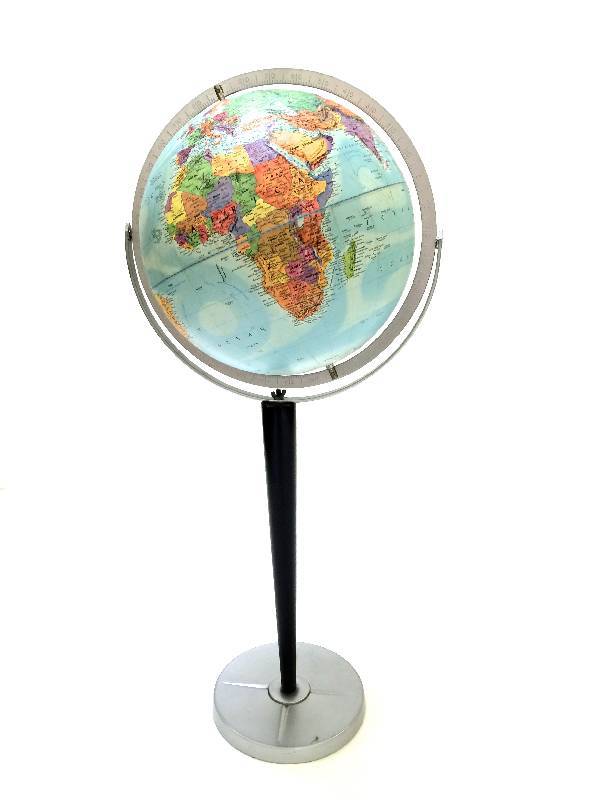 Mid Century Standing Globe - Replogle Stereo Globe - Made in USA