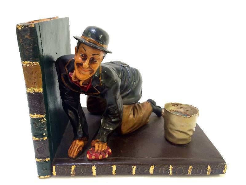 Vintage Laurel & Hardy Book Ends - Each is 9 Tall, 12 in Length & 9 Deep