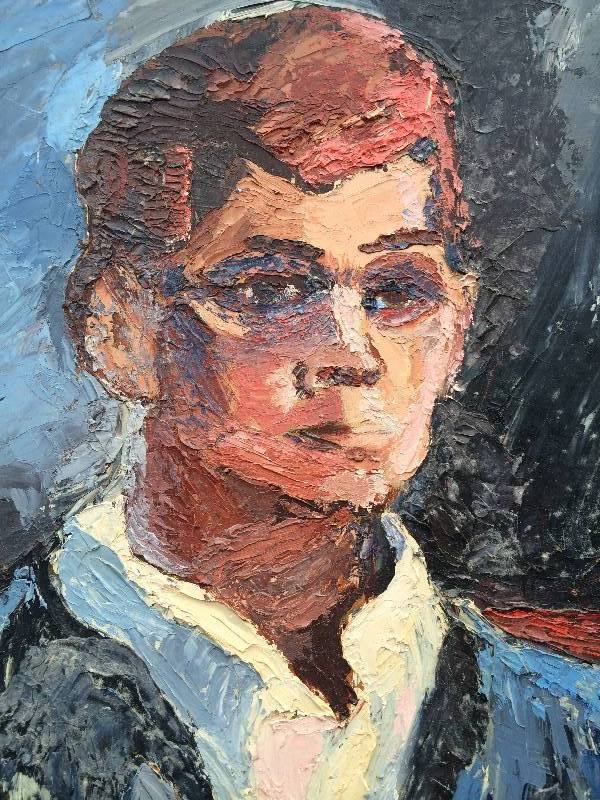 Original Oil on Art Board Portrait of a Man - in Expressionist Style - 16 X 20