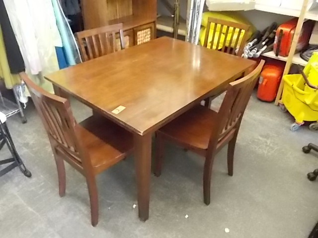 Wood Dining Set With 4-Chairs