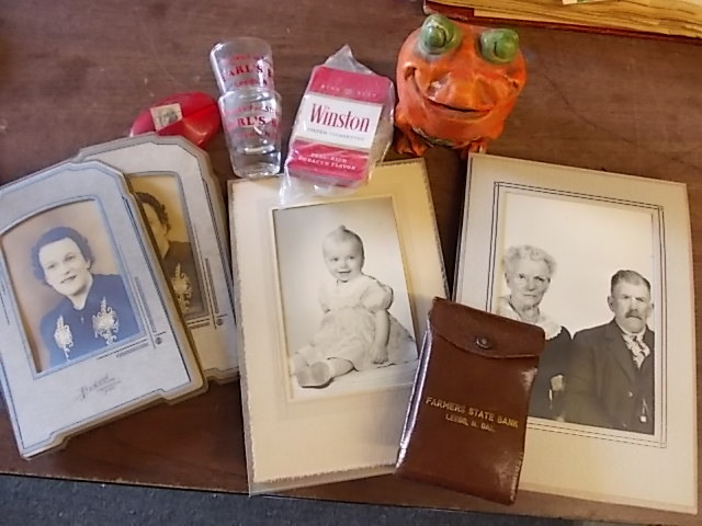 Lot Of Vintage Photographs, Shot Glasses, Wallet (From Leeds, ND)
