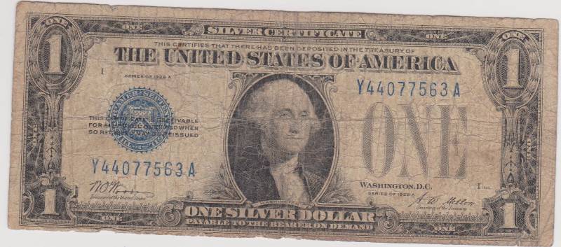 1928 A Funny Back $1.00 Silver Certificate