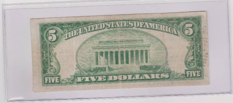 Very Rare $5.00 National Currency