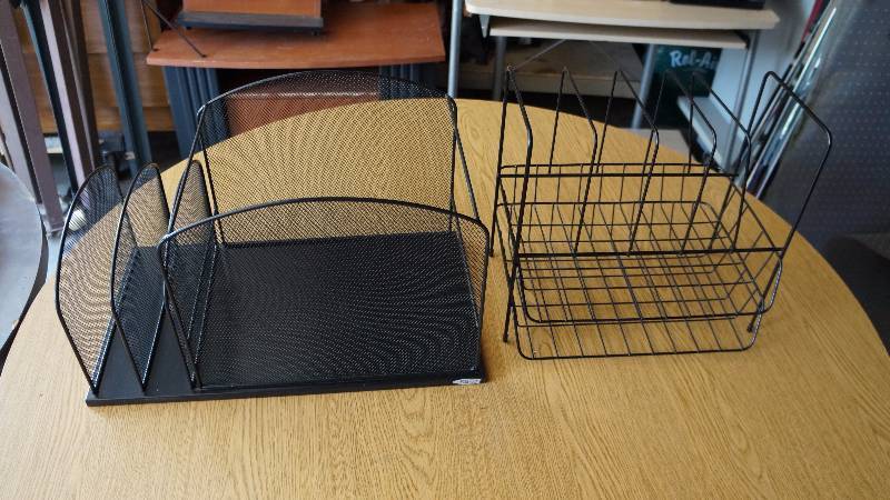 lot 54 image: Lot of 2 Metal Office Organizers