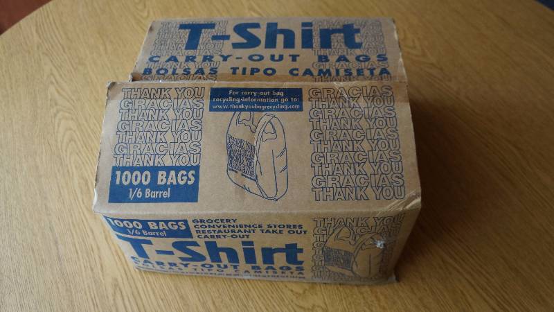 lot 61 image: Box of T-Shirt Plastic Bags