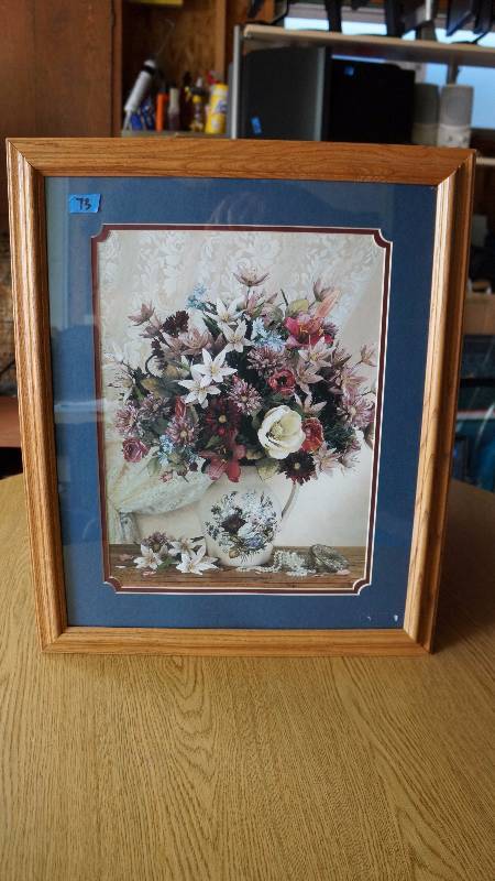 lot 73 image: Home & Garden Party Floral Arrangement Framed Print