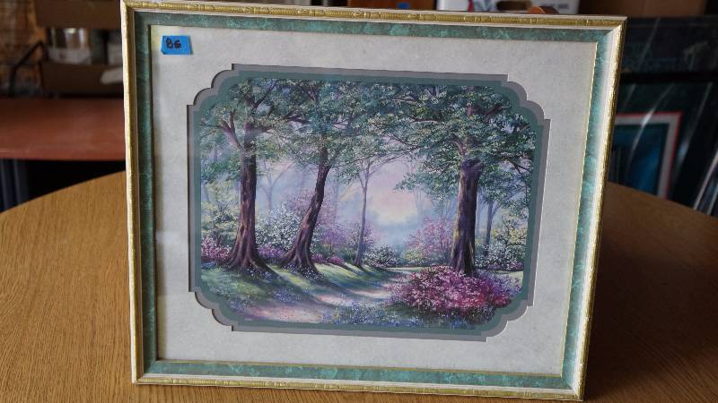lot 85 image: Walking Path in the Woods Framed Print